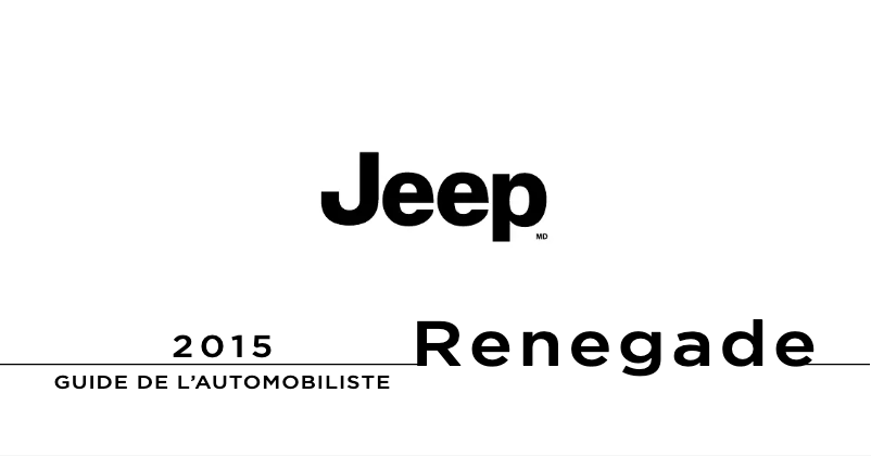 Page 1 de la notice Manuel utilisateur Jeep Renegade (2015)