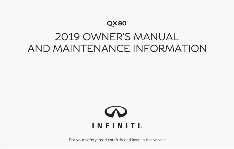 Página 1 del manual Manual de usuario Infiniti QX80 (2019)