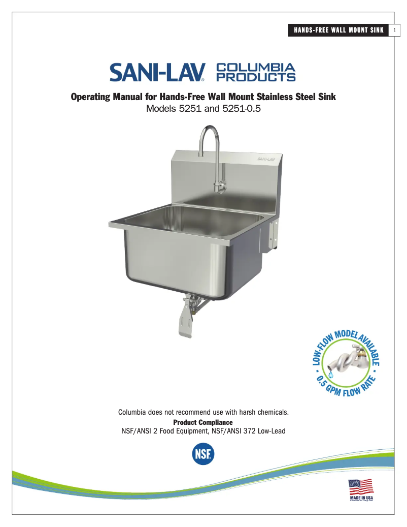 Página 1 del manual Manual de usuario Sani-Lav 5251