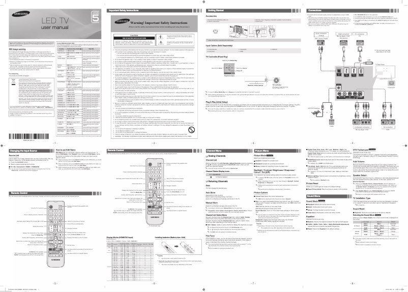 Image de la première page du manuel de l'appareil UA40H5008AR