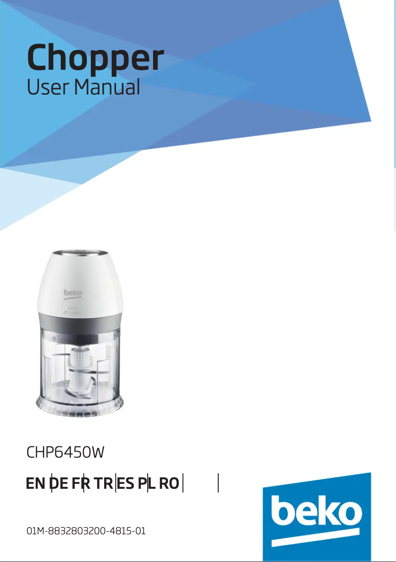 Page 1 de la notice Manuel utilisateur Beko CHP6450W