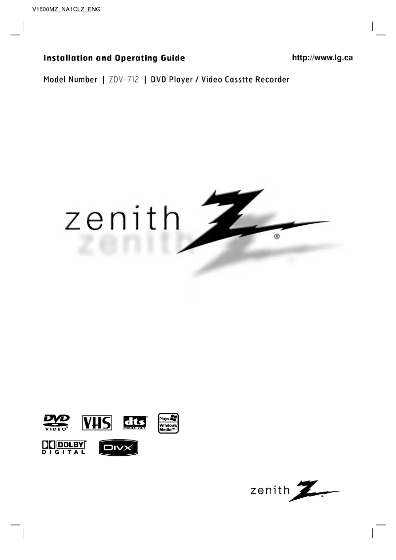 Image de la première page du manuel de l'appareil ZDV-712