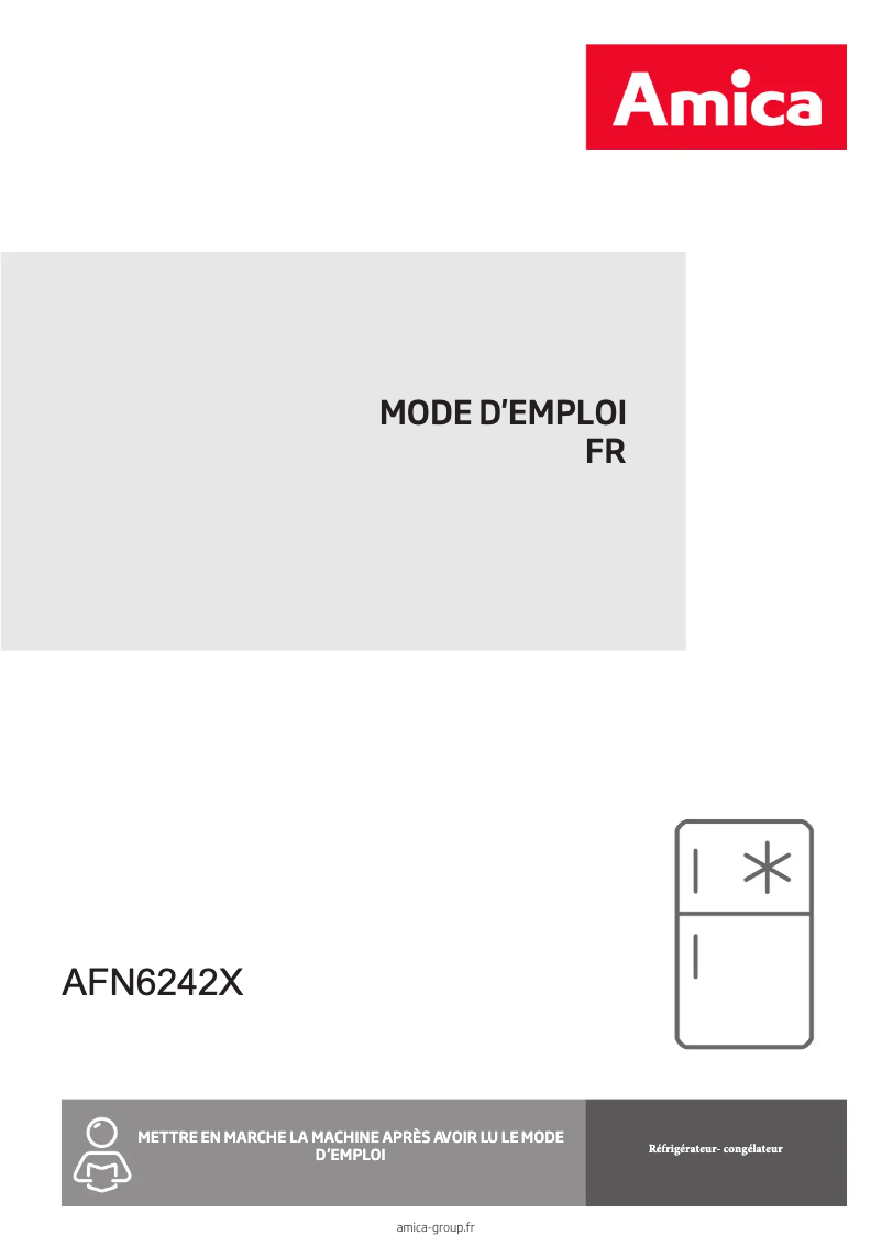 Page 1 de la notice Manuel utilisateur Amica AFN6242X