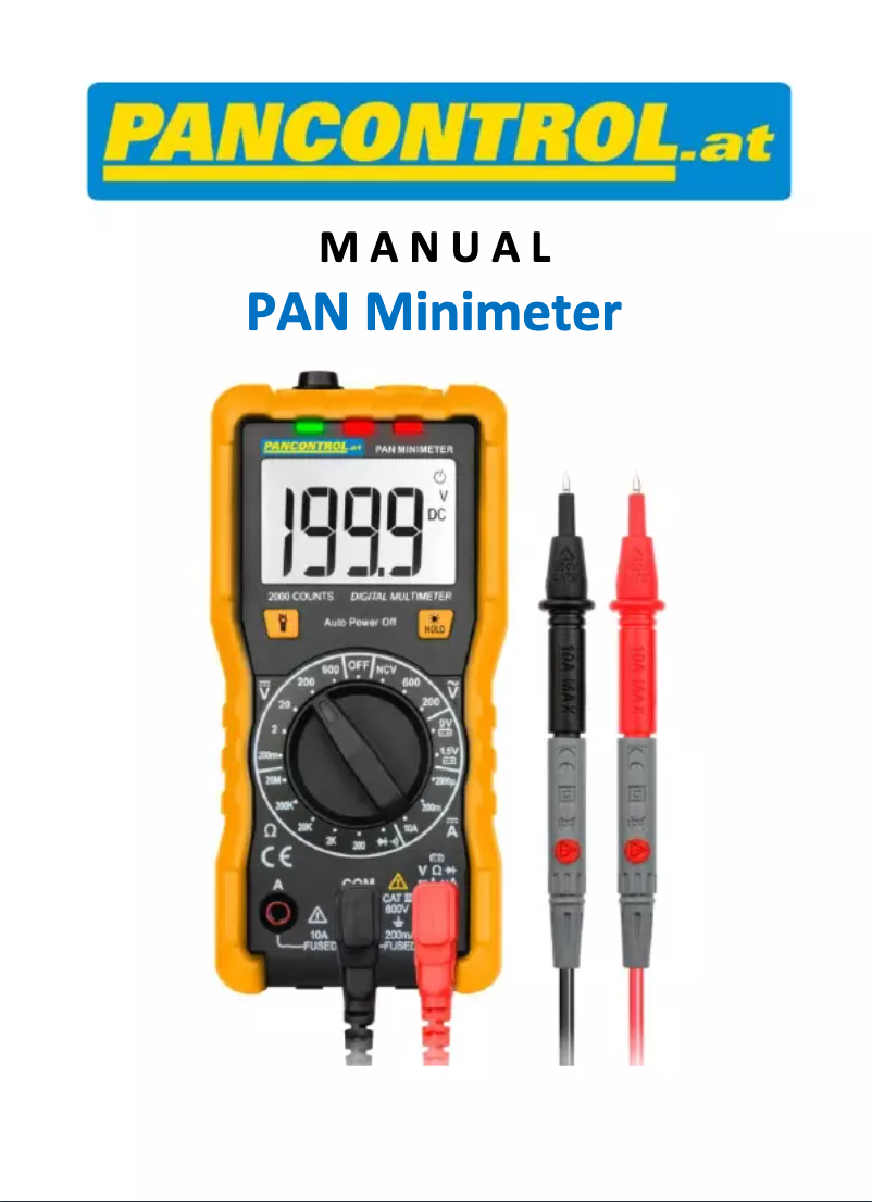 Image de la première page du manuel de l'appareil PAN Minimeter