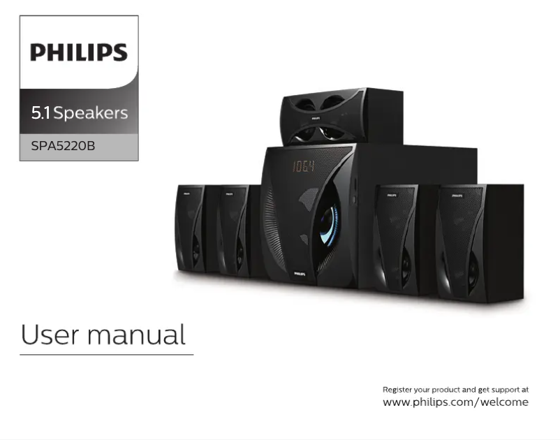 Page n°1 - Manuel utilisateur Philips SPA5220B