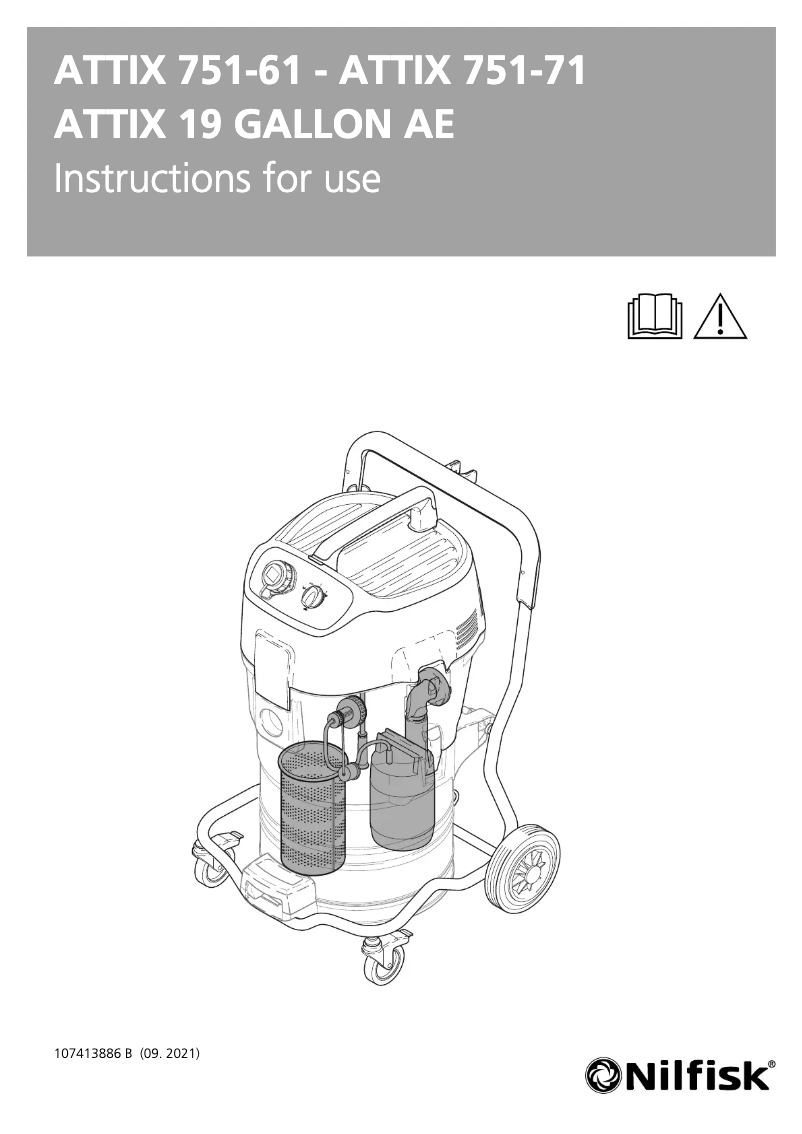 Page 1 de la notice Manuel utilisateur Nilfisk ATTIX 751-61