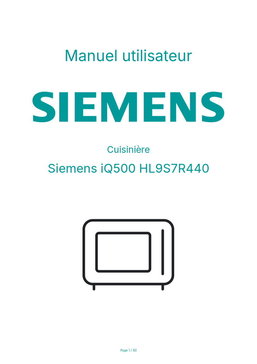 Image de la première page du manuel de l'appareil iQ500 HL9S7R440