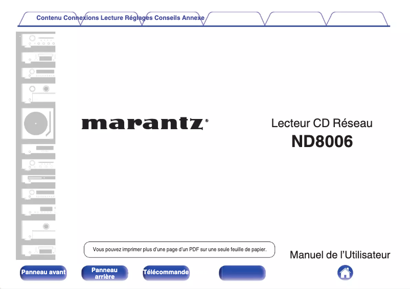 Page n°1 - Manuel utilisateur Marantz ND8006