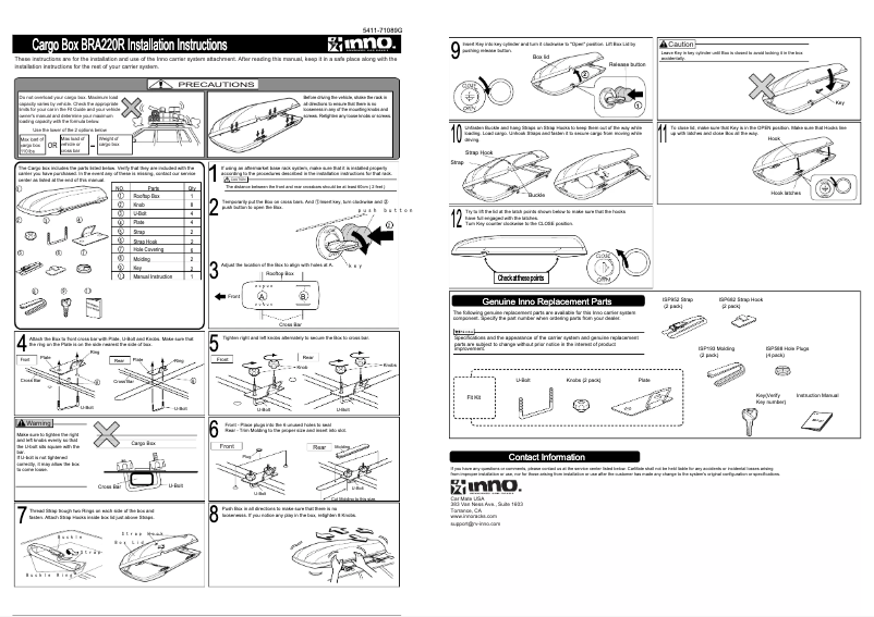 Page n°1 - Manuel utilisateur Inno BRA220