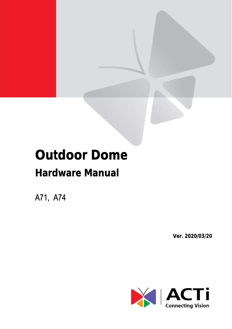 Image de la première page du manuel de l'appareil A74