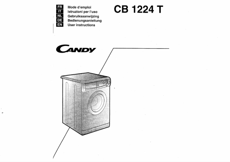 Page n°1 - Manuel utilisateur Candy Proxima cb 1224 t