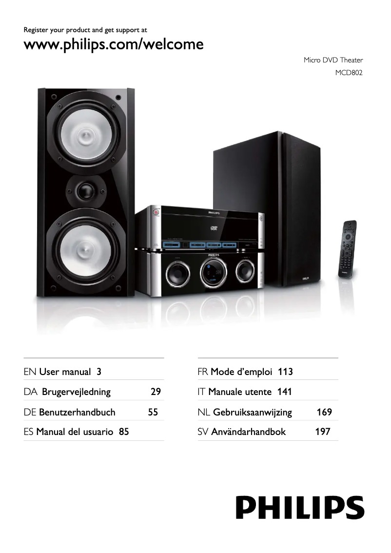 Page 1 de la notice Manuel utilisateur Philips MCD802
