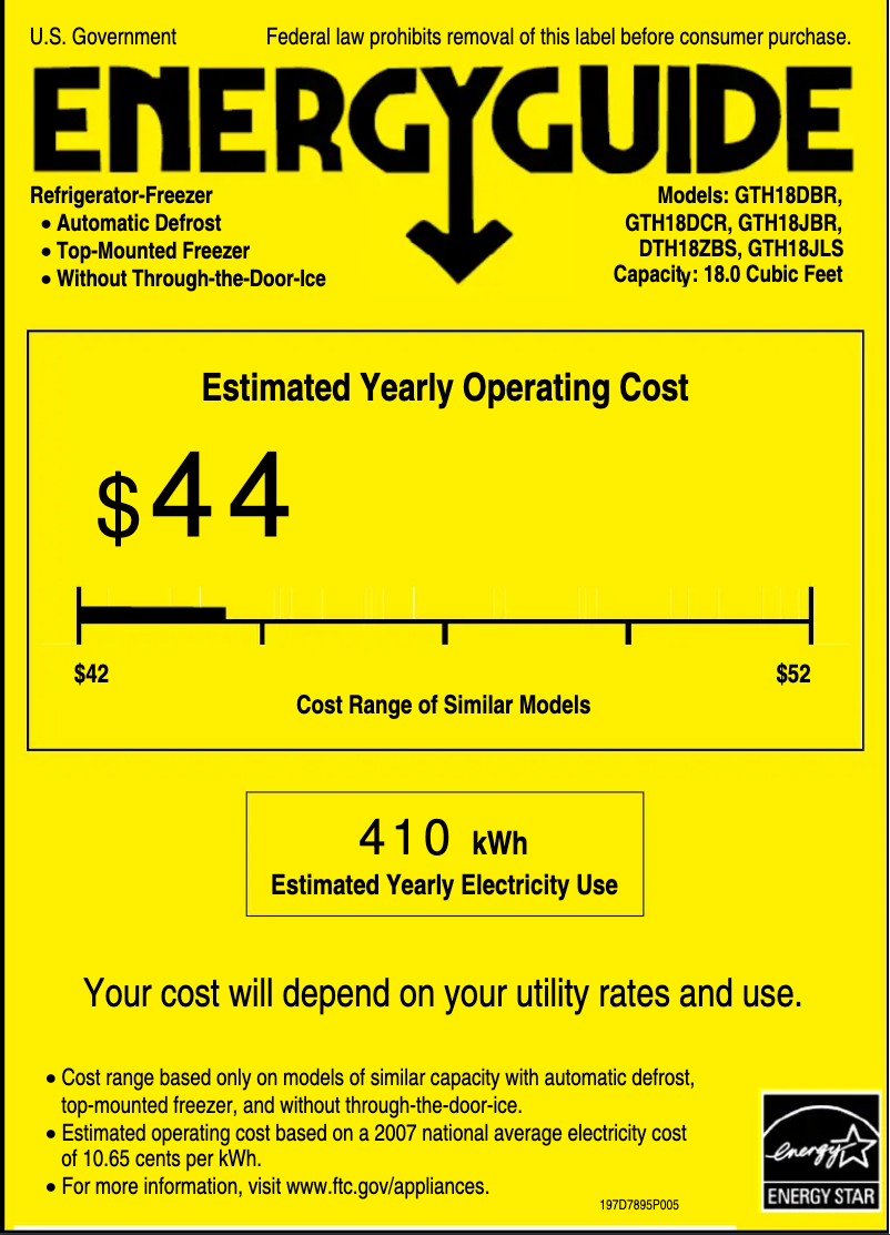 Image de la première page du manuel de l'appareil GTH18DBRRWW