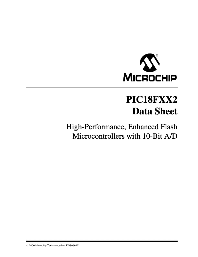 Página 1 del manual Ficha técnica Microchip PIC18F252