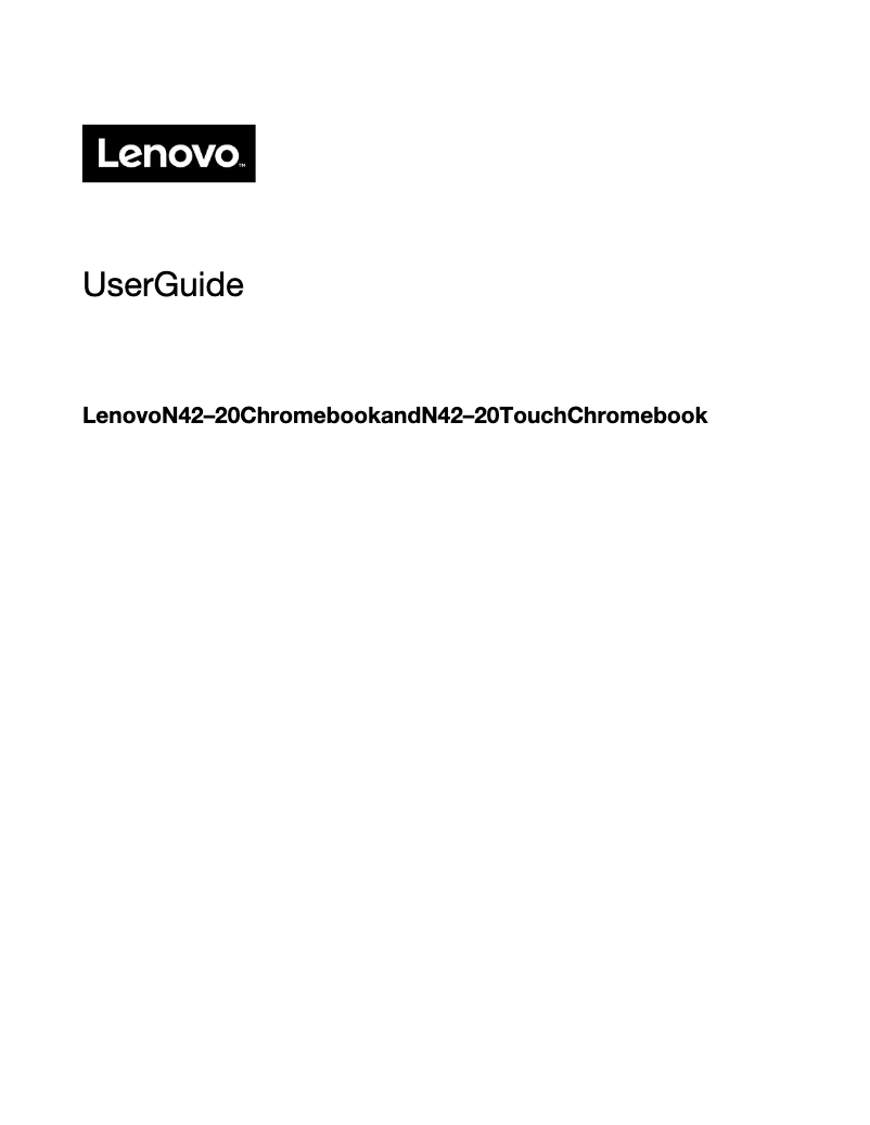 Page 1 de la notice Manuel utilisateur Lenovo N42-20
