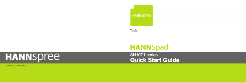 Page 1 de la notice Manuel utilisateur Hannspree HANNSpad SN10T1