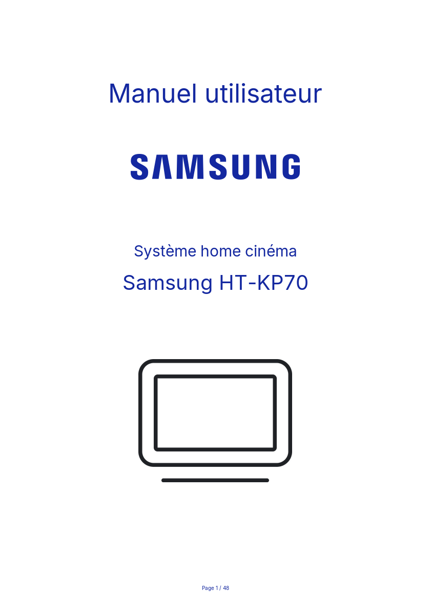 Page n°1 - Manuel utilisateur Samsung HT-KP70