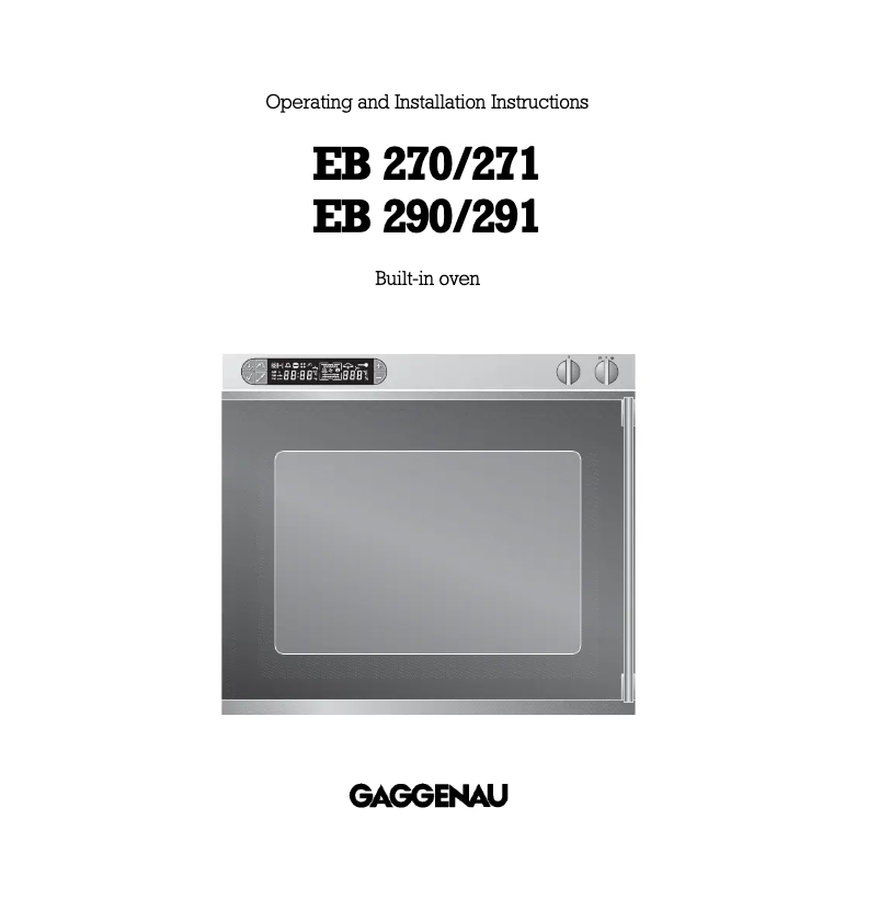 Página 1 del manual Manual de usuario Gaggenau EB 271