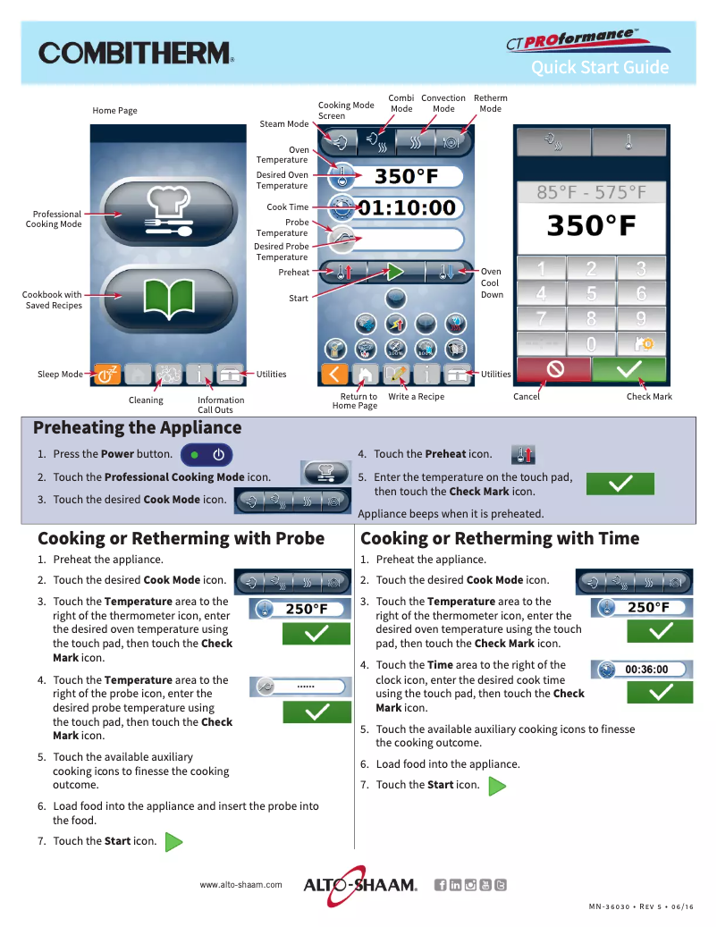 Image de la première page du manuel de l'appareil Combitherm Proformance CTP6-10G