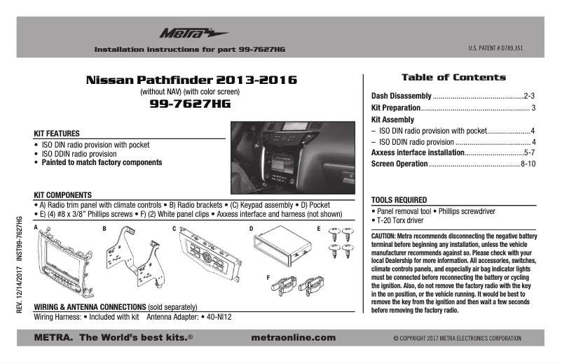 Image de la première page du manuel de l'appareil 99-7627HG