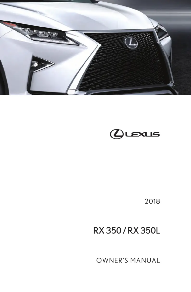 Página 1 del manual Manual de usuario Lexus RX 350 L (2018)