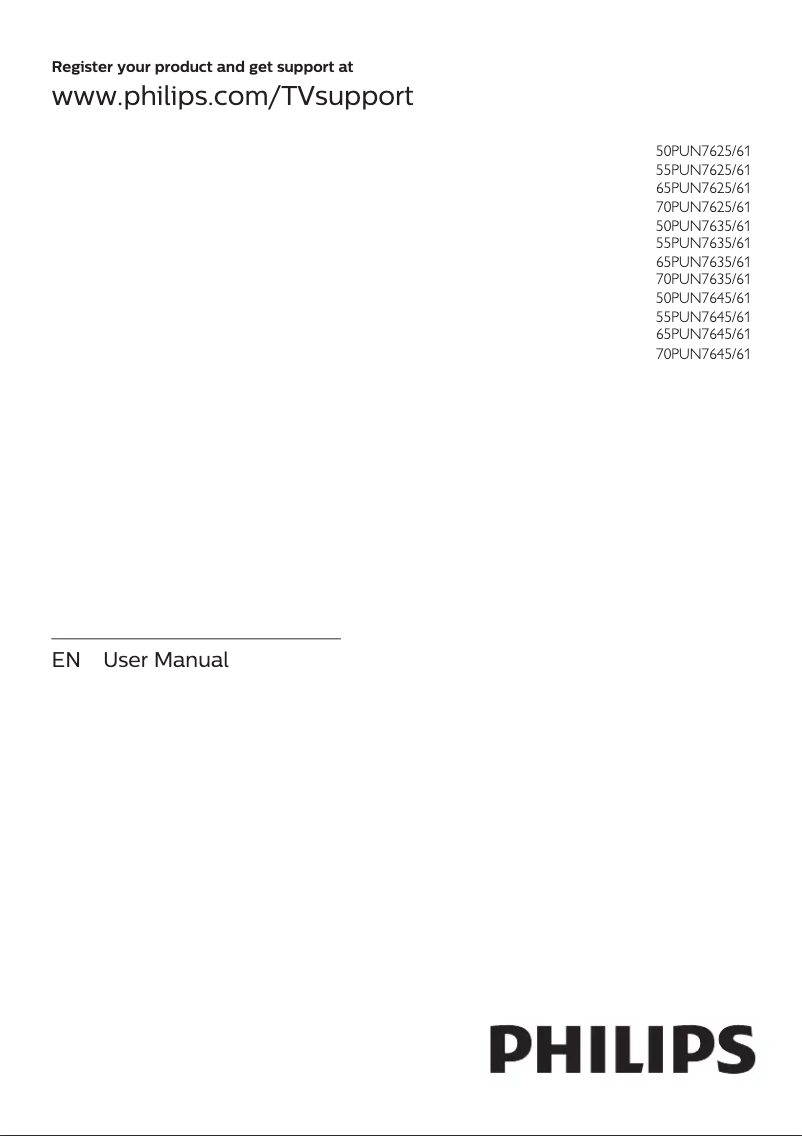 Page 1 de la notice Manuel utilisateur Philips 50PUN7625