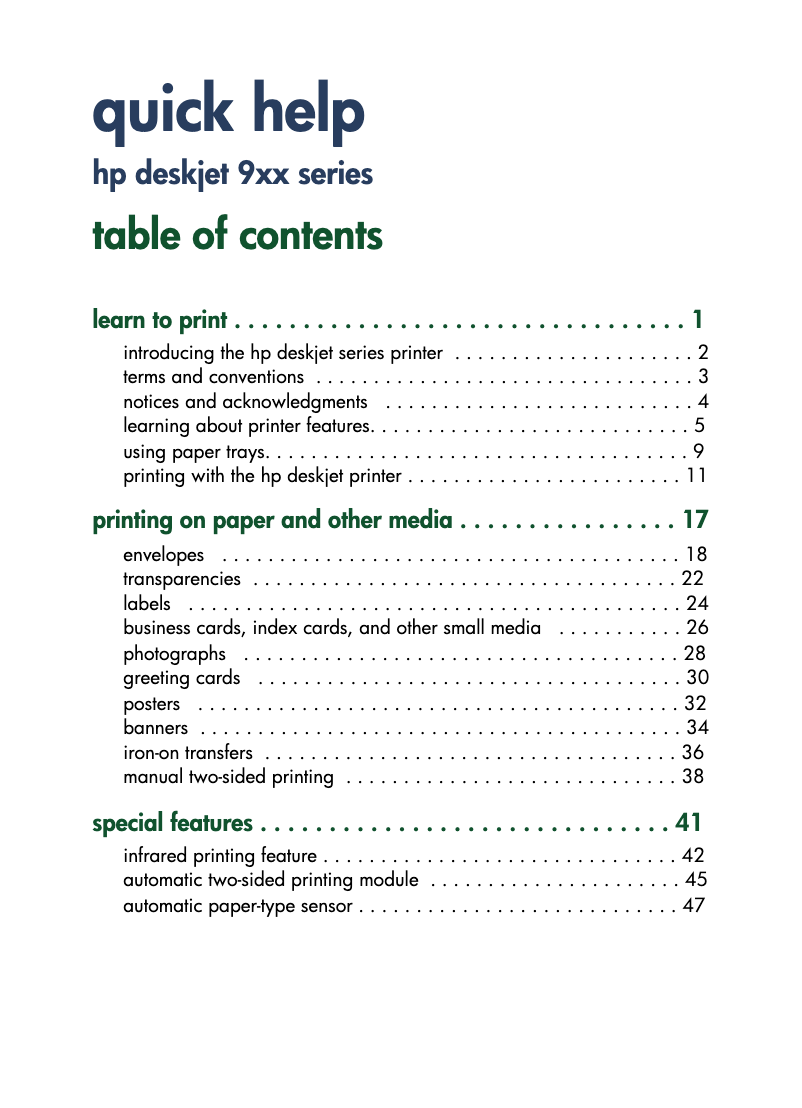 Imagen de la primera página del manual del dispositivo Deskjet 990cse