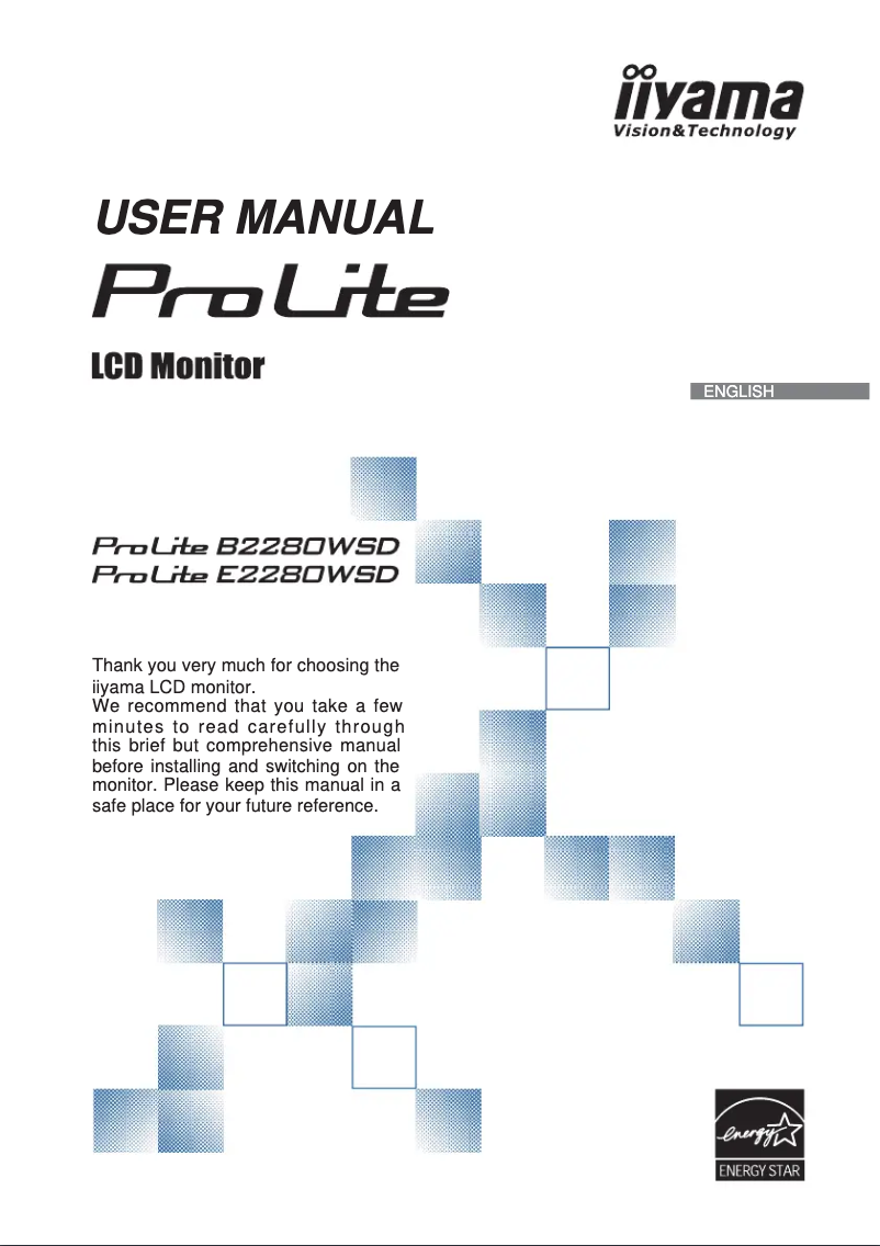 Page n°1 - Manuel utilisateur Iiyama ProLite E2280WSD