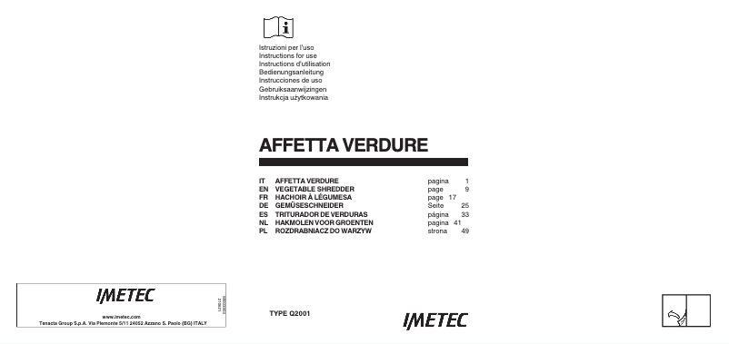Page 1 de la notice Manuel utilisateur Imetec SP 100
