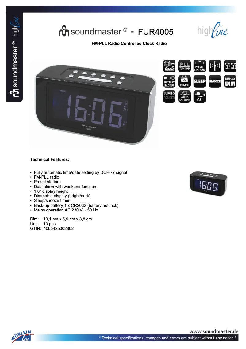 Image de la première page du manuel de l'appareil FUR4005