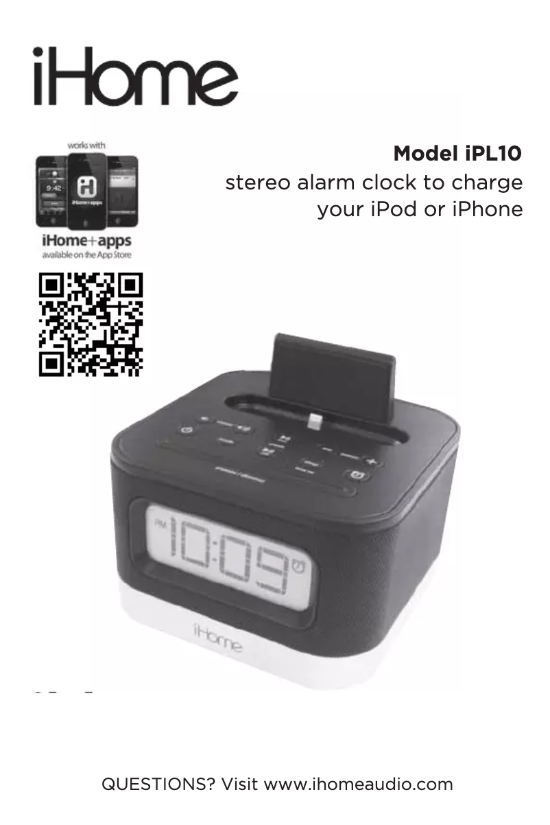 Page 1 de la notice Manuel utilisateur iHome iPL10