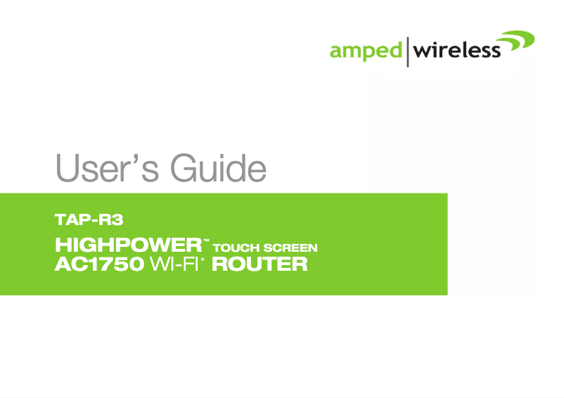 Page n°1 - Manuel utilisateur Amped Wireless TAP-R3