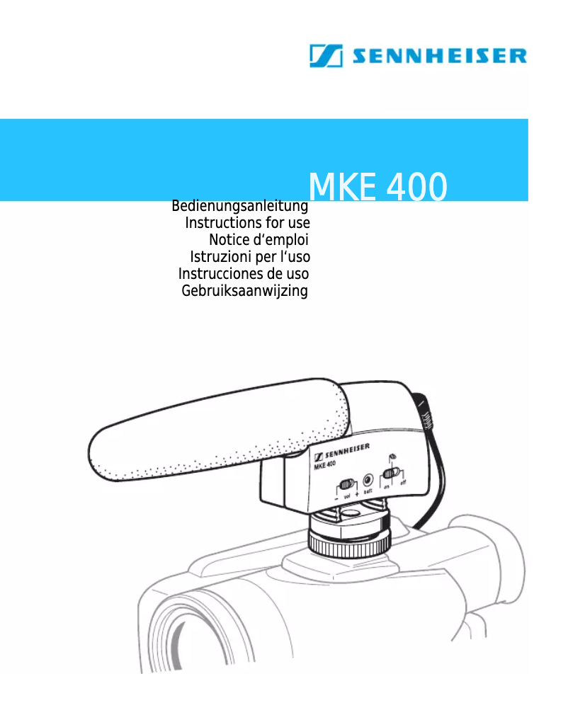 Page 1 de la notice Manuel utilisateur Sennheiser MKE 400