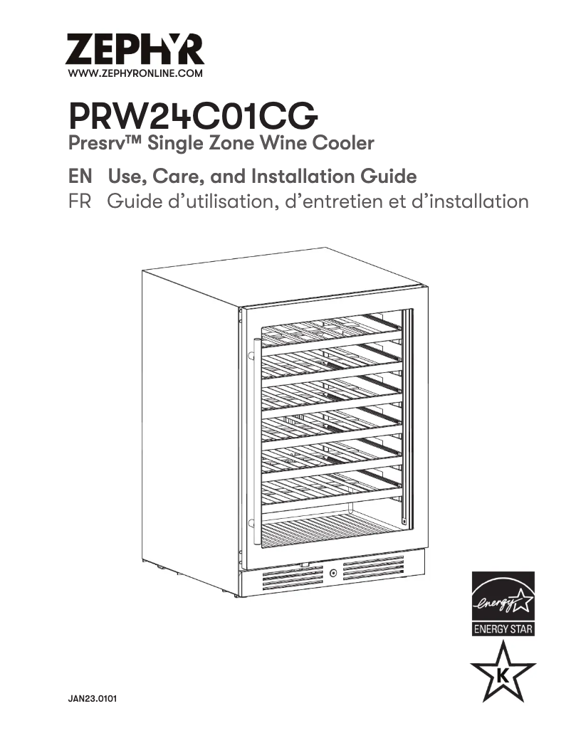 Page n°1 - Manuel utilisateur Zephyr Presrv PRW24C01CG
