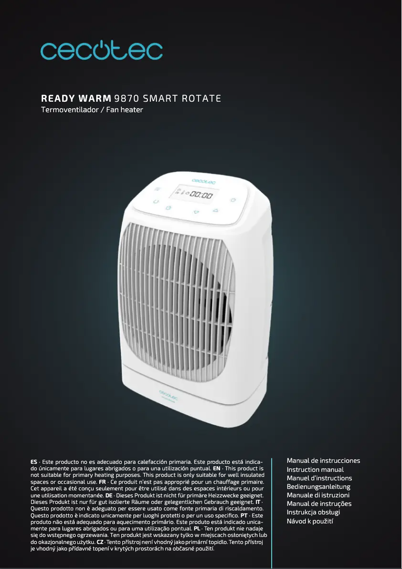 Image de la première page du manuel de l'appareil ReadyWarm 9870 Smart Rotate