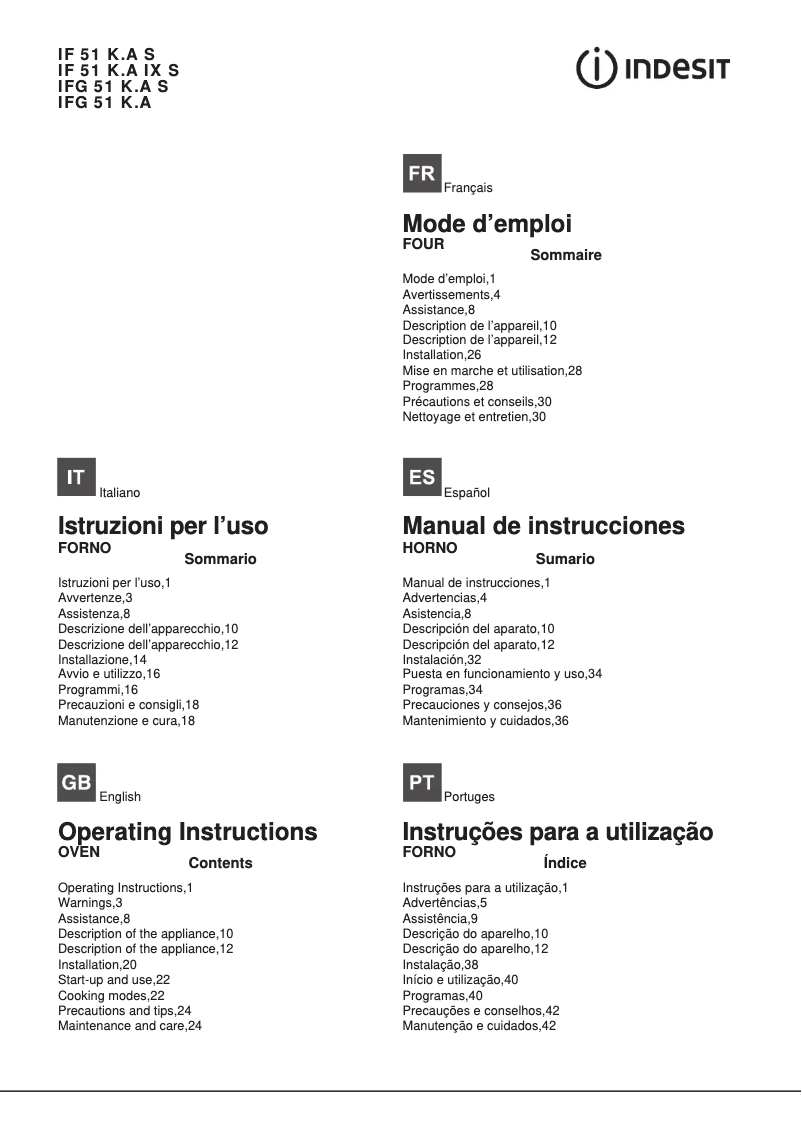 Image de la première page du manuel de l'appareil IF 51 K.A S