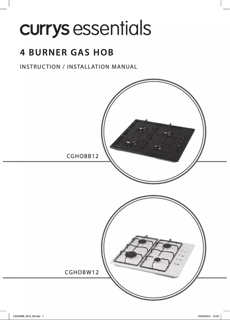 Page n°1 - Manuel utilisateur Currys Essentials CGHOBB12