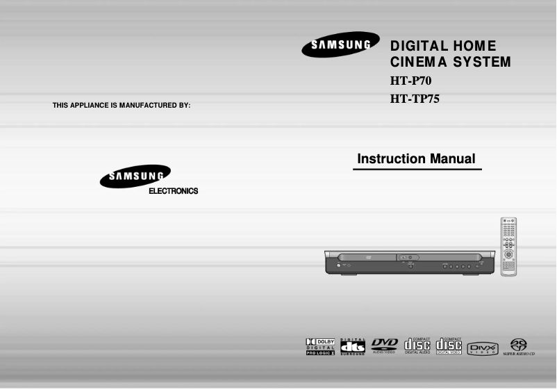 Page n°1 - Manuel utilisateur Samsung HT-TP75