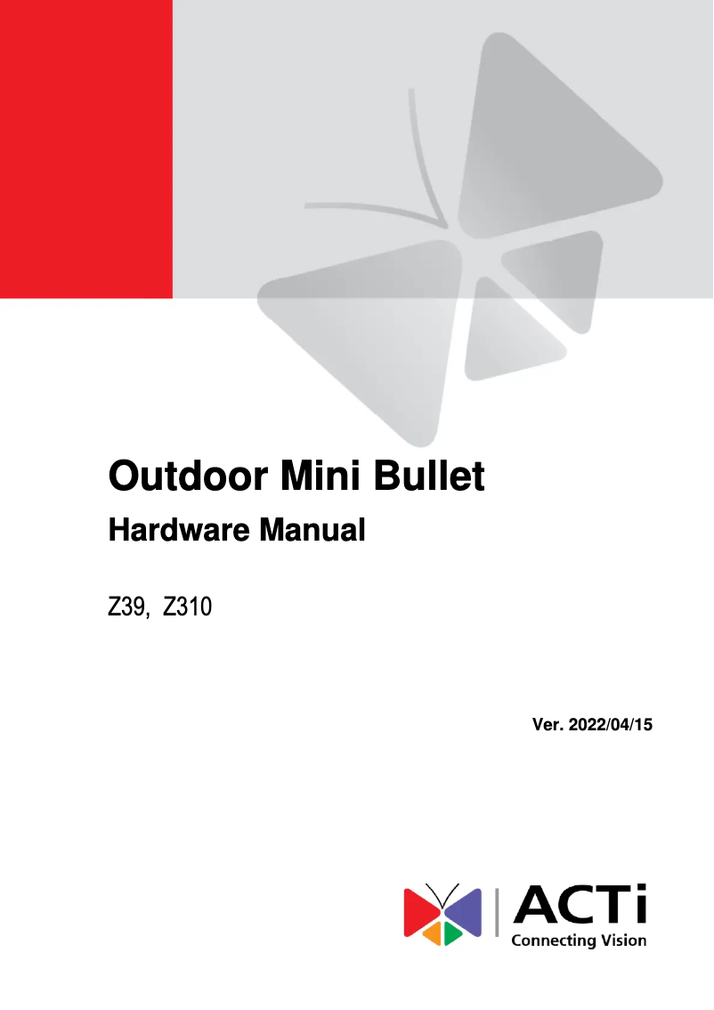 Image de la première page du manuel de l'appareil Z310