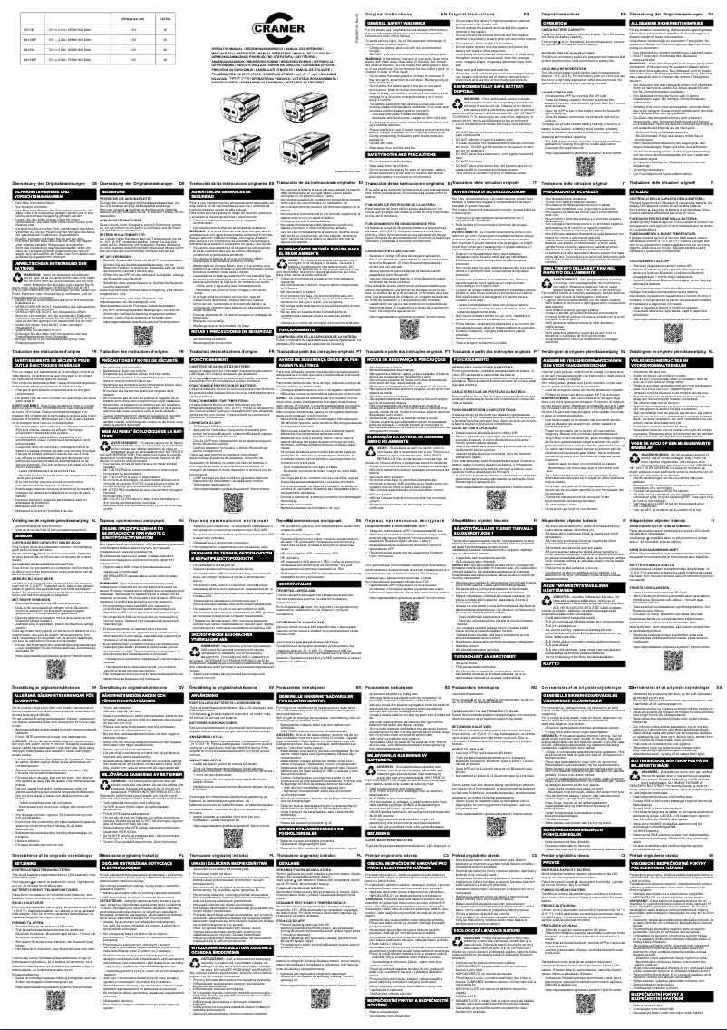 Page n°1 - Manuel utilisateur Cramer 82V290P