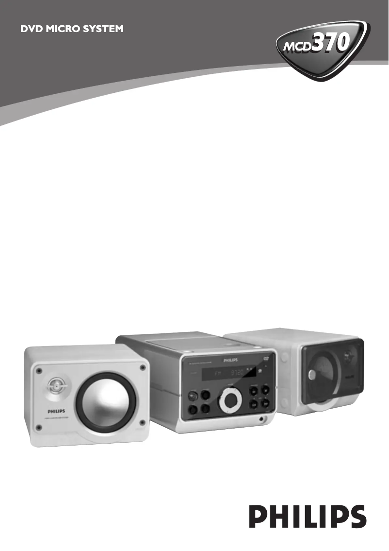 Page n°1 - Manuel utilisateur Philips MC-D370