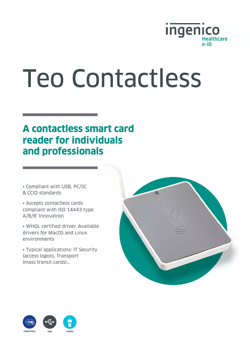 Image de la première page du manuel de l'appareil Teo Contactless