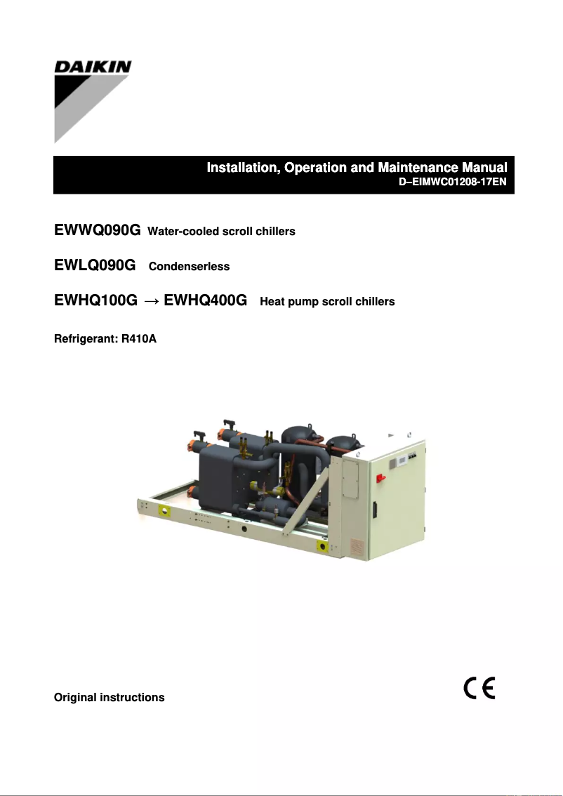 Página 1 del manual Guía de instalación Daikin EWLQ240G-SS