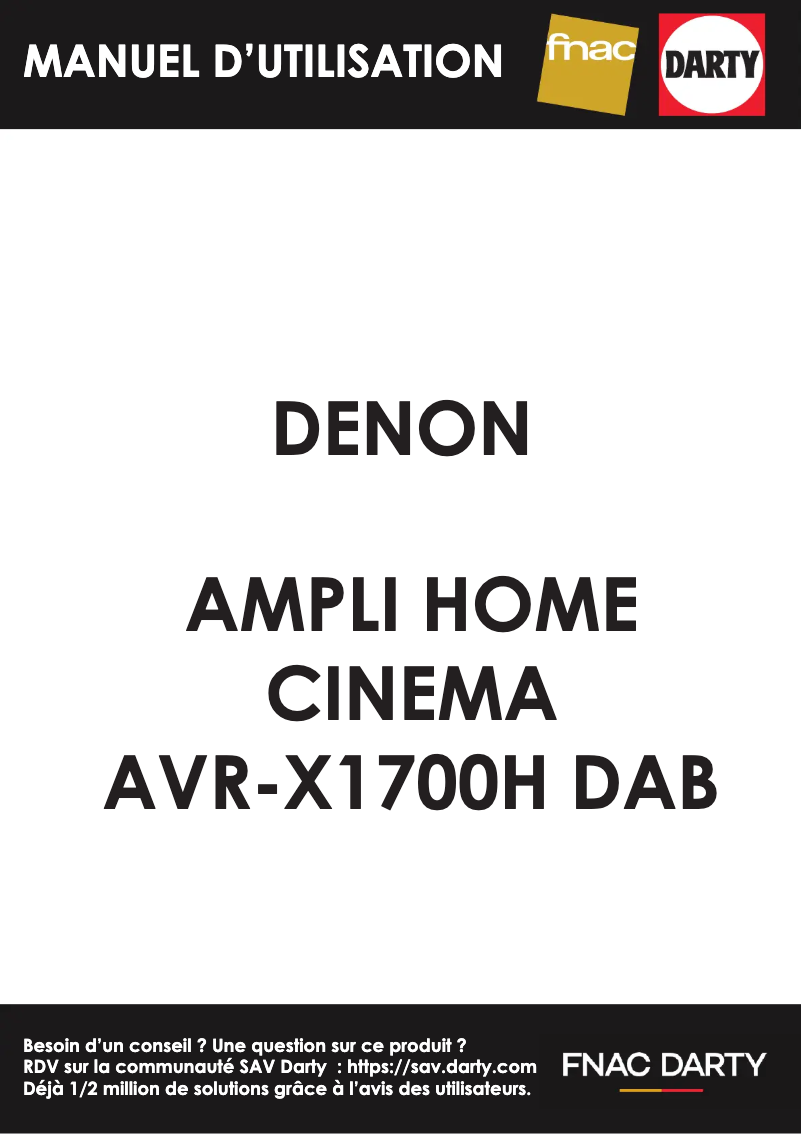 Page n°1 - Manuel utilisateur Denon AVR-X1700H