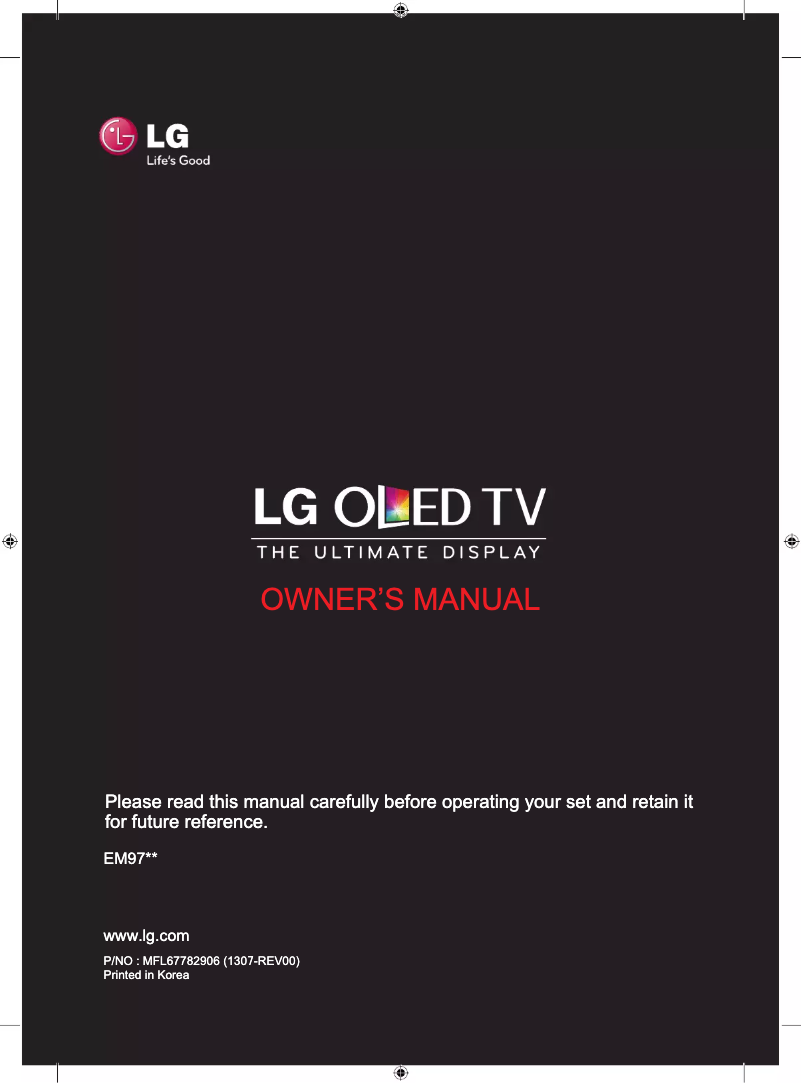 Page n°1 - Manuel utilisateur LG 55EM970V