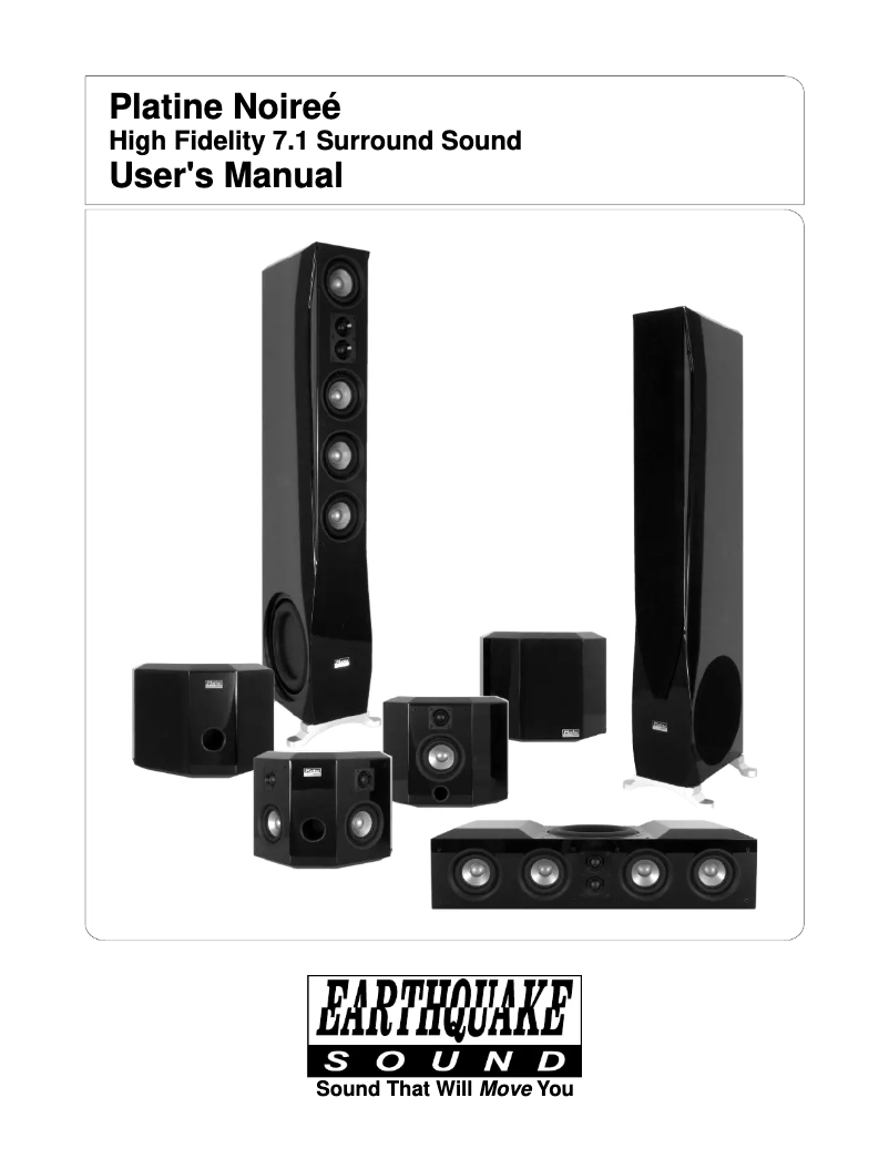 Page n°1 - Manuel utilisateur Earthquake Sound PN-2515