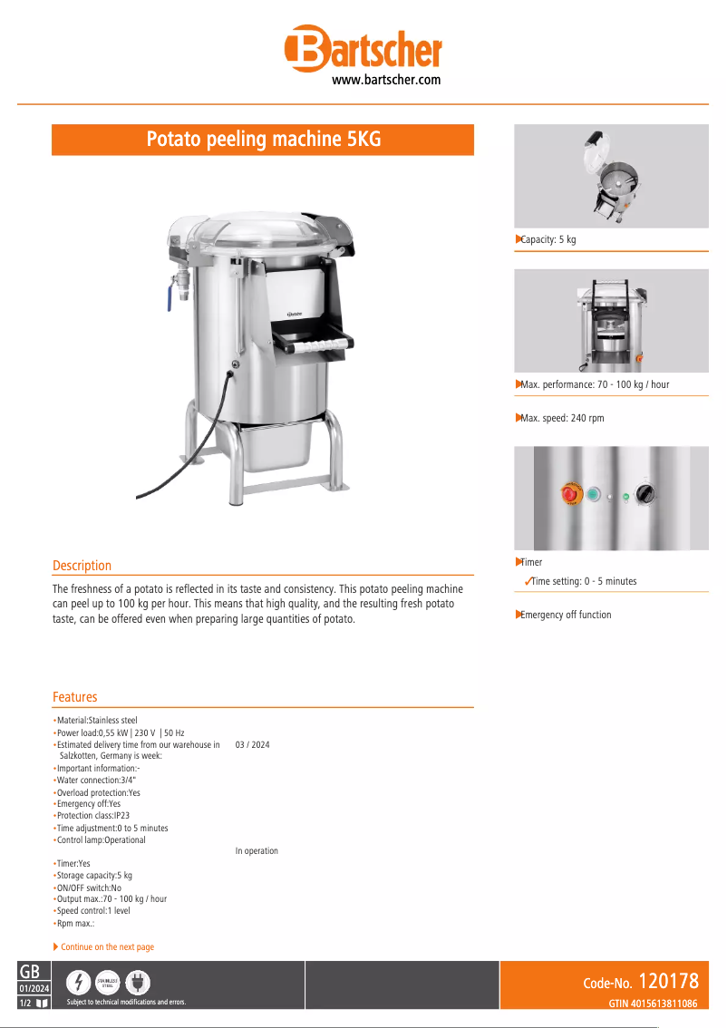 Image de la première page du manuel de l'appareil A120181