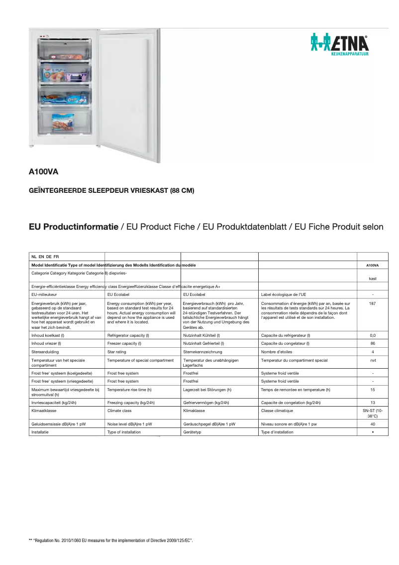 Image de la première page du manuel de l'appareil A100VA