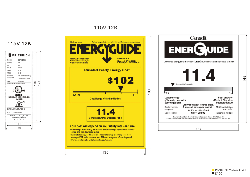 Página 1 del manual Etiqueta energética Friedrich Chill Premier CCF12B10B