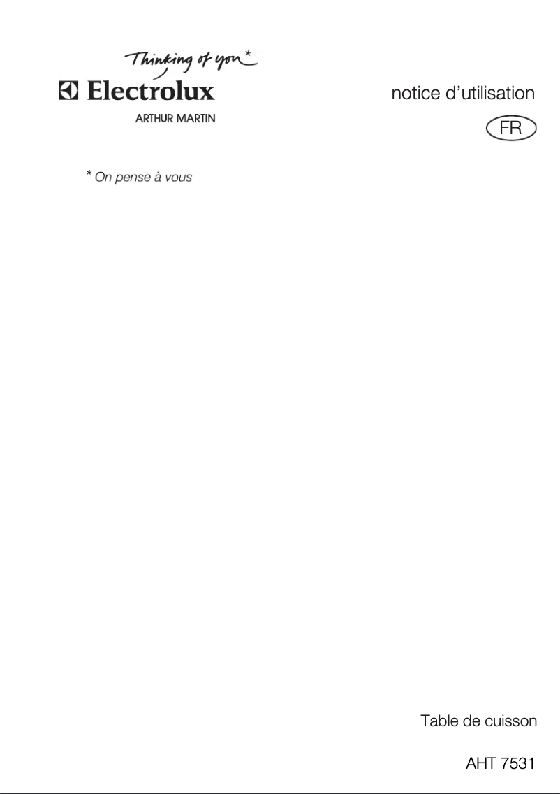 Page n°1 - Manuel utilisateur Arthur Martin-Electrolux AHT7531K